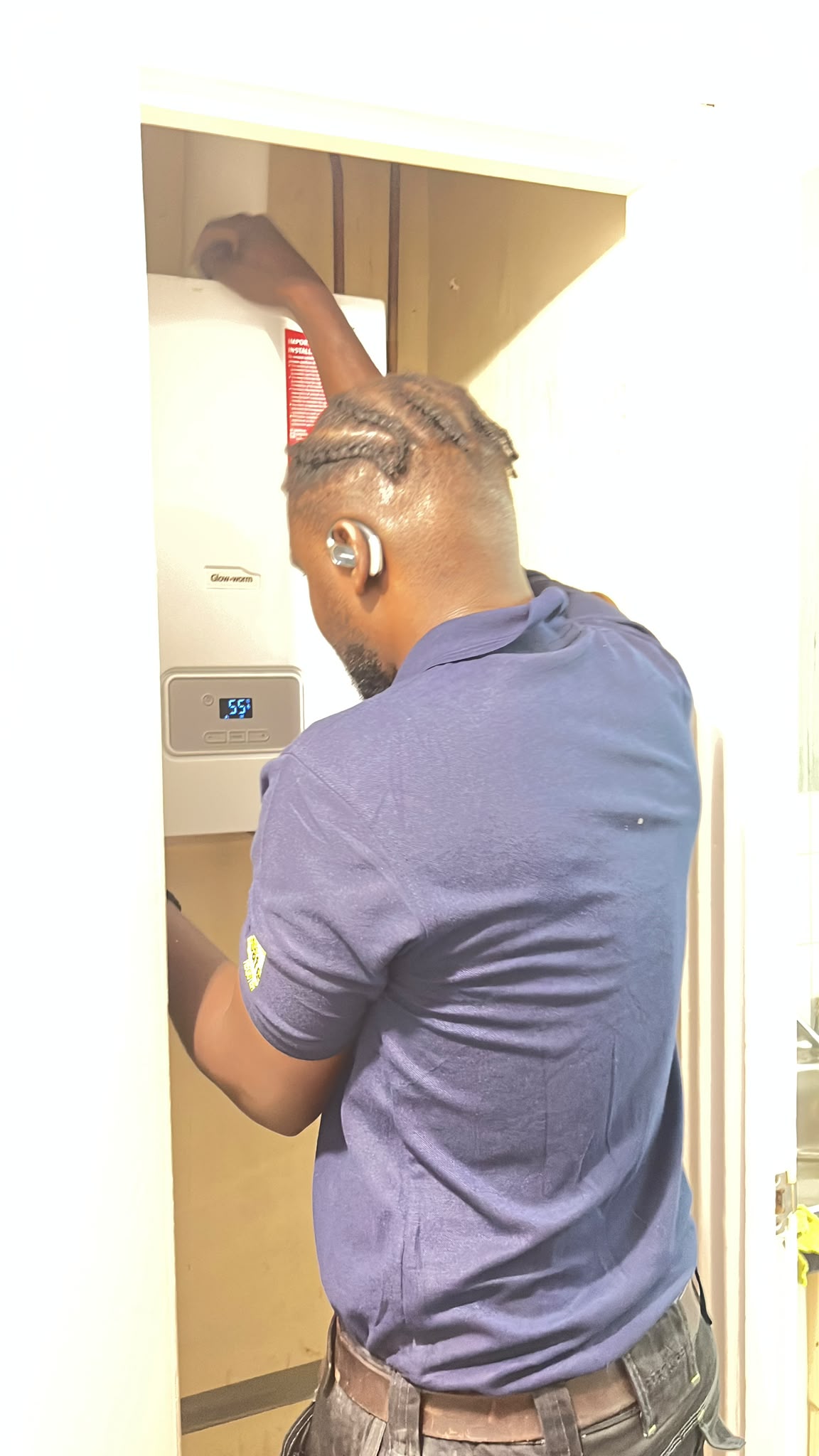 GSP Engineering technician carrying out boiler work